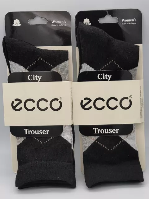 Ecco Women's Trouser Sock Size 9-11. BLACK. (2 PAIRS)