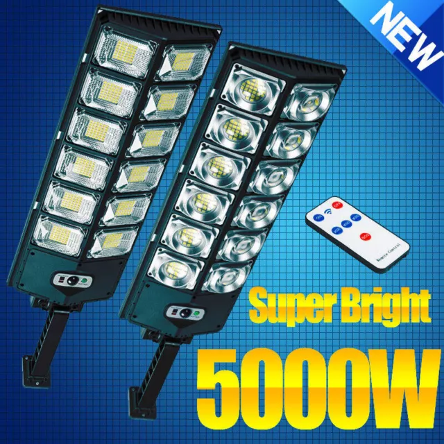5000W Super Bright LED Outdoor Solar Street Light Motion Sensor Flood Down Lamp