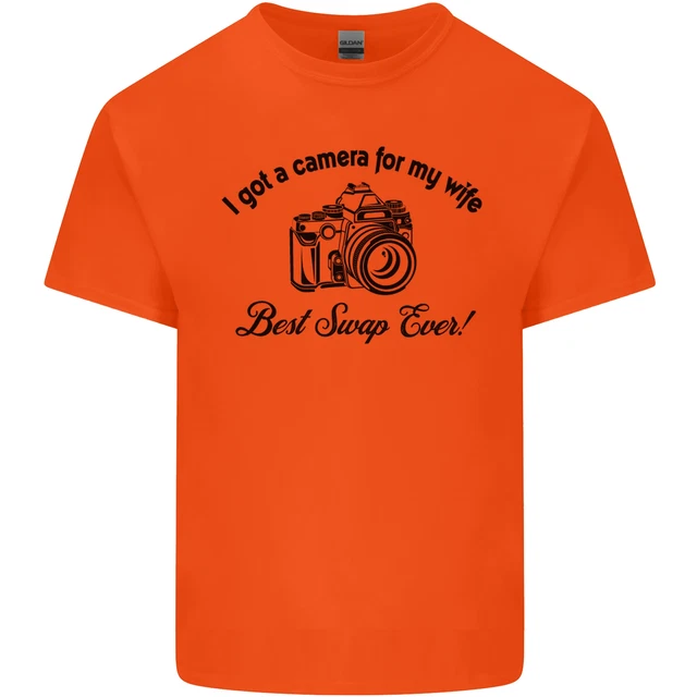 T-shirt top fotocamera per mia moglie fotografo fotografia uomo cotone 11