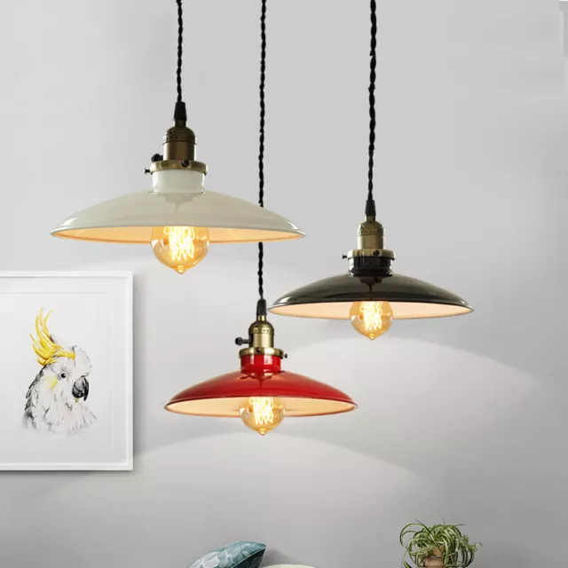 Vintage Industrial Metal Pendant Light Loft Kitchen Hanging Ceiling Lamp Fixture