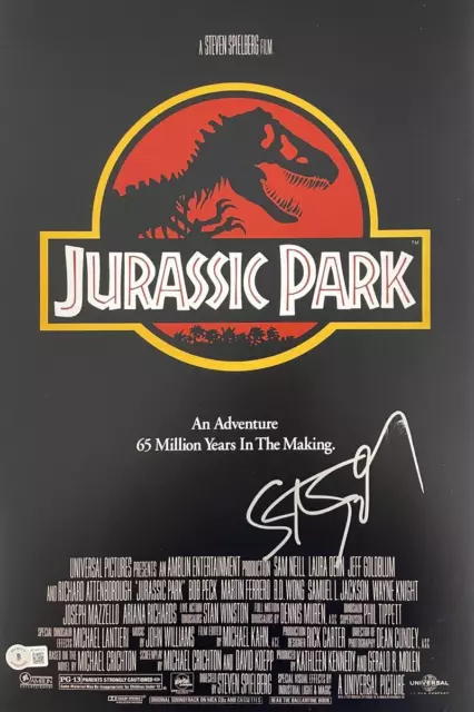 Steven Spielberg Signed Autograph Jurassic Park 12x18 Movie Poster Photo Beckett