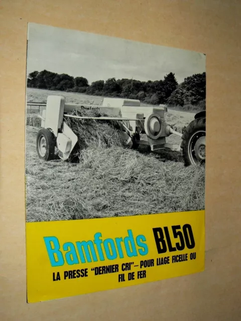 Prospectus Presse BAMFORDS  BL 50  Tracteur Tractor Traktor Prospekt Brochure