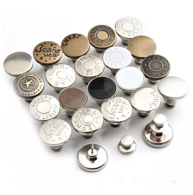 5 piezas Botones de metal con sujetador a presión para ropa jeans ajuste perfecto botón