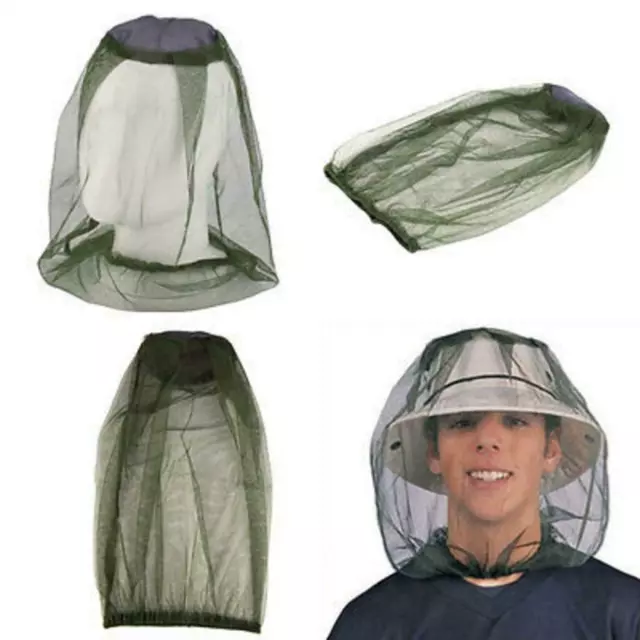 Mosquito Mesh Head Net Travel Protector Camping Bugs Flies Face Netting Midge Uk