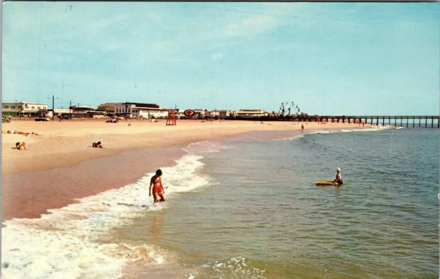 Ocean City Maryland~Beach View~Pier~Postcard~Unposted