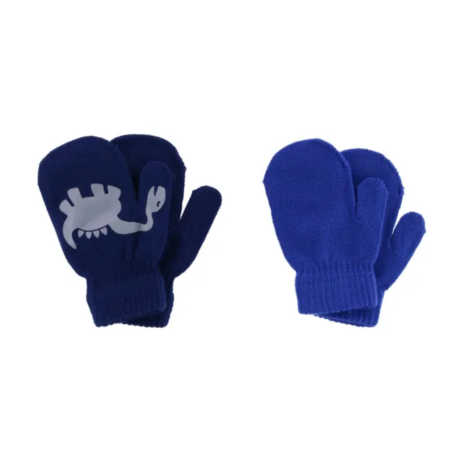 New CTM Toddler 2-4 Pattern and Solid Winter Mittens by Connex Gear (Pack of 2)