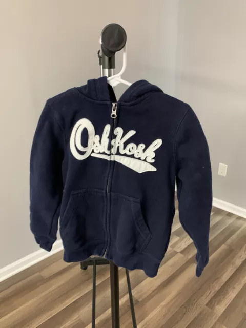 OshKosh B’gosh Boys Zip Up Hoodie Size 4T  Navy Blue Sweatshirt