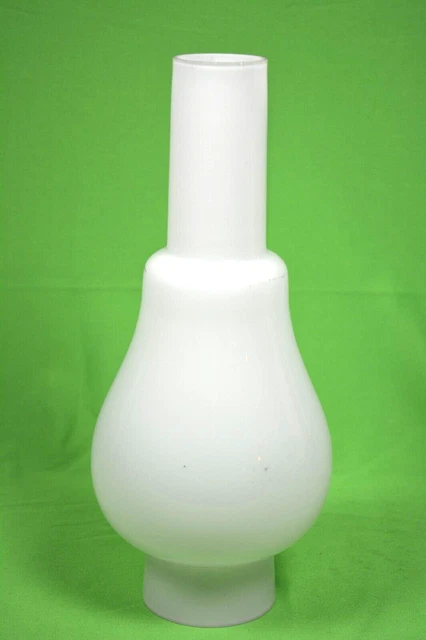 Large Milk Glass Oil Lamp Chimney Bulbous Shape /Lighting                   D63