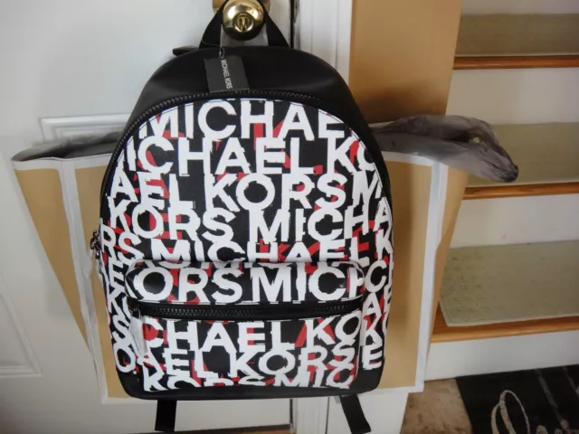 MICHAEL KORS Mens Cooper Logo Backpack Bright White NWT Org $548
