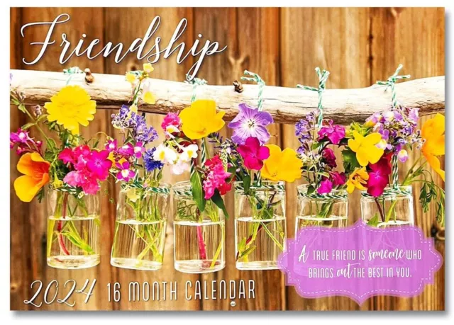 A4 Wall 2024 Calendar FRIENDSHIP Large Print Australia Print 16 month