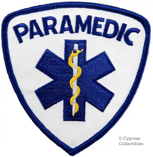 PARAMEDIC IRON-ON PATCH Star of Life Ambulance EMT embroidered iron-on RESCUE