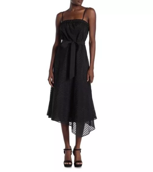 RACHEL Rachel Roy Women's Isla Belted Asymmetrical Dress Black Size Large