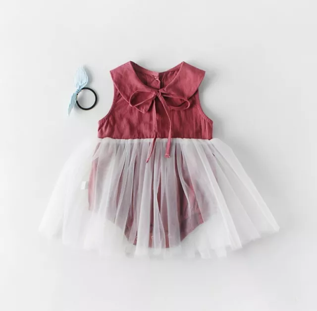 Newborn Kid Baby Girl Sleeveless Romper Tulle Tutu Dress One-Piece Outfit