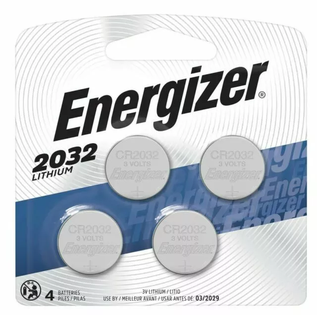 Energizer CR2032 3V Lithium Coin Cell Batteries - 4 Count