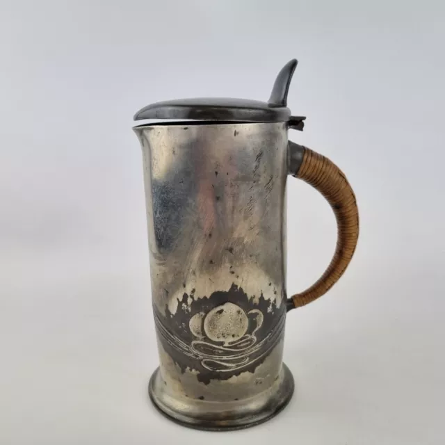 Antique Art Nouveau Pewter Tankard And Cover Tudric Liberty & Co Archibald Knox