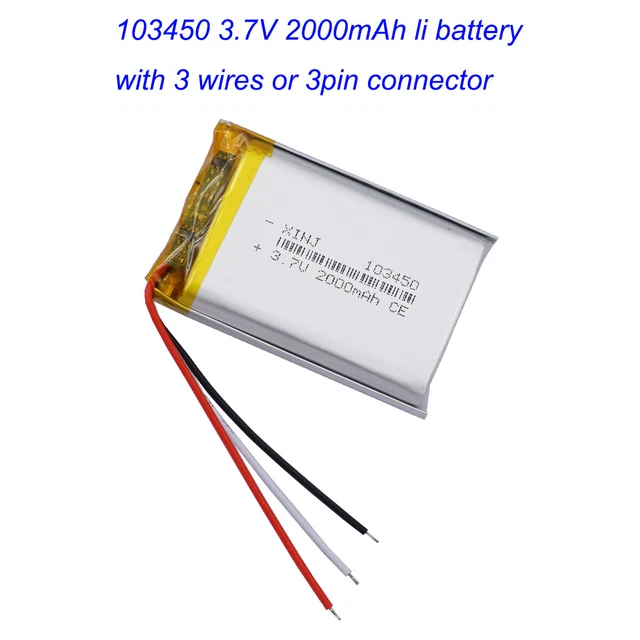 3,7V 350mAh Lithium-Ionen Akku 502040 Mit JST-Anschluss - Wiederaufladbar