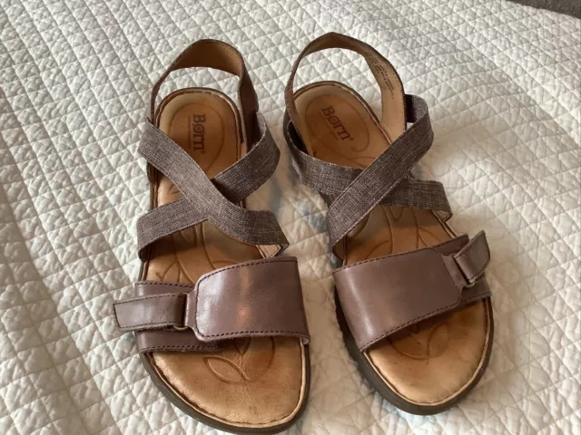 Born Women’s Size 8M Brown (Tan) Sandals Elastic And Leather