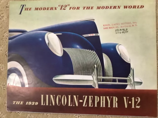 1939 LINCOLN-ZEPHYR V-12 Brochure