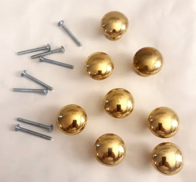 Lot Of 8 Liberty Brass Hollow Round Knobs 1  1/4" Drawer Pulls