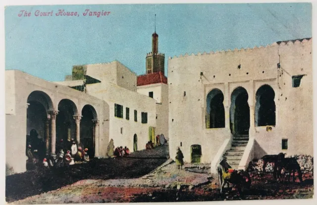 Vintage Tangier Morocco Postcard The Court House Valentine's Series