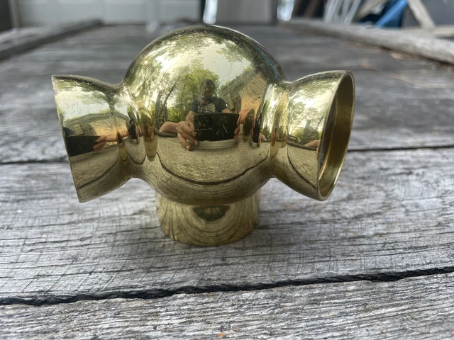 Antique Double 2 Cluster Cast Brass Light Socket Body Parts Restore