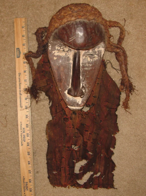 Vintage African Mask Kuba, Dan ? Very Dense Wood 19th Early 20th Century