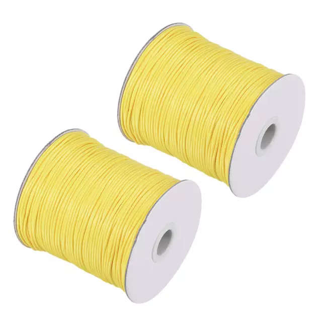 2pzs Rebordear Hilo Joyería Fabricación Tejido Cuerda 1.5mm 158M/Rollo, Amarillo