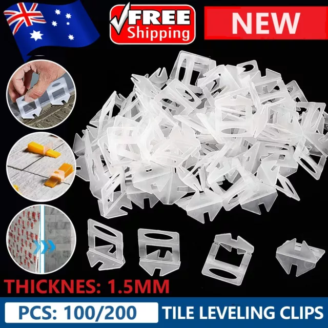 100/200 Tile Leveling System Clips Levelling Spacer Tiling Tool Floor Wall 1.5mm