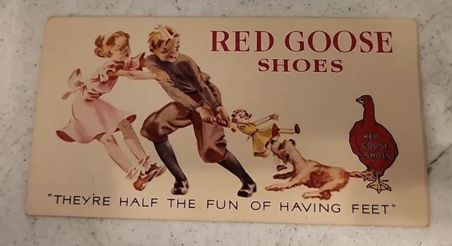 Vintage Red Goose Shoes Unused Ink Blotter Great Condition