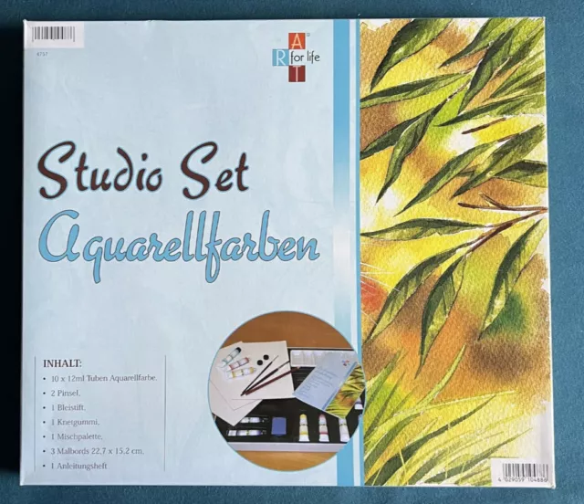 Art for Life Studio Set Aquarellfarben, 10 Farben, 2 Pinsel + weitere Utensilien