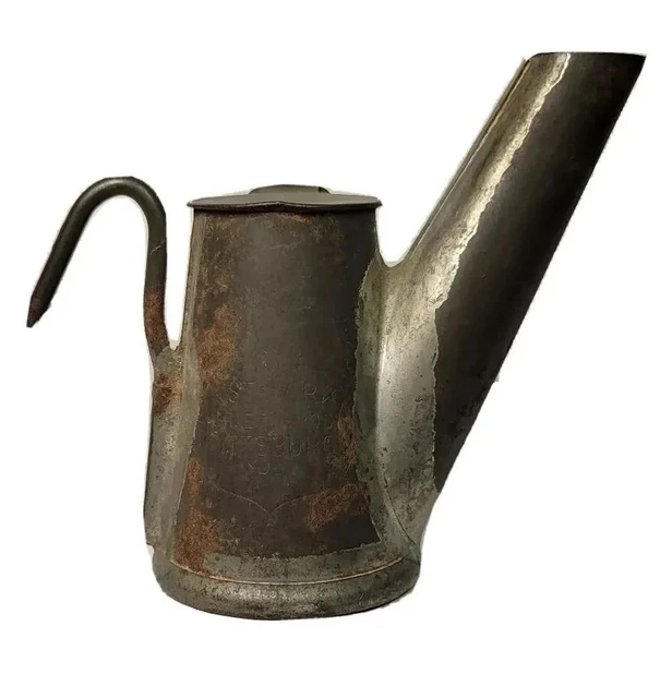 ANTIQUE TEAPOT TIN Miners Wick Oil Lamp Handmade Mining Light Source