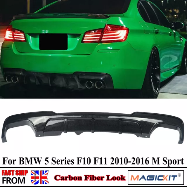 For Bmw 5 Series M Sport F10 F11 Mp Style Rear Diffuser Quad Exhaust Carbon Look