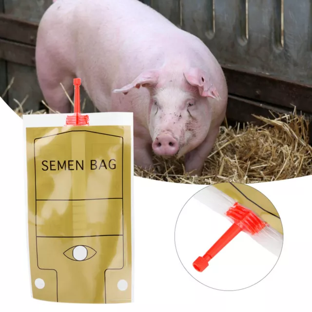 50 piezas 100 ml bolsa de semen de plástico desechable para inseminación de cerdo veterinario Reino Unido