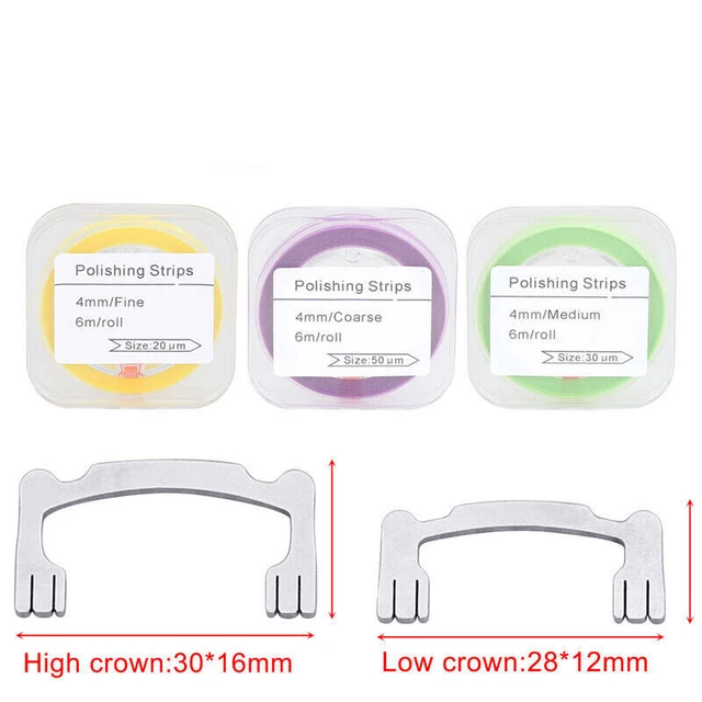 Dental Abrasive Strips Polyester Polishing Strip Sanding Finishing + Holder