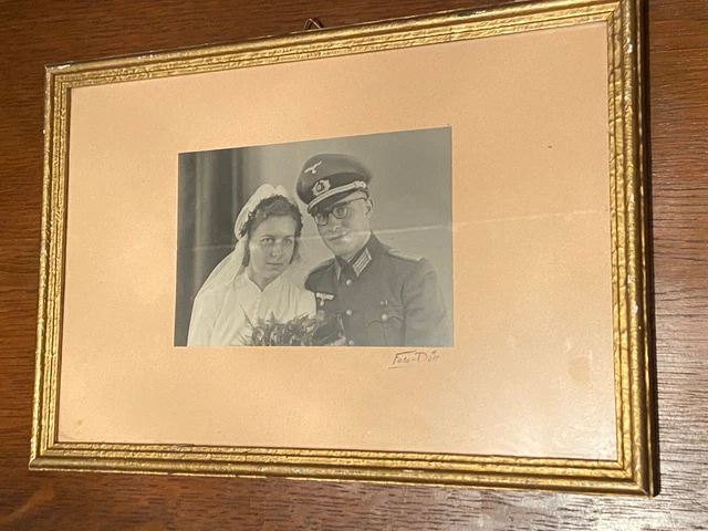 Gross Foto,  31,0 x 22,0, Offizier und Braut, Portrait  (GK)3