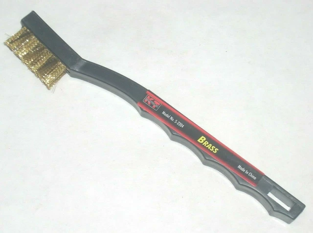 KT Industries 5-2204 Brass Wire Brush w Plastic Handle Toothbrush 7 Row