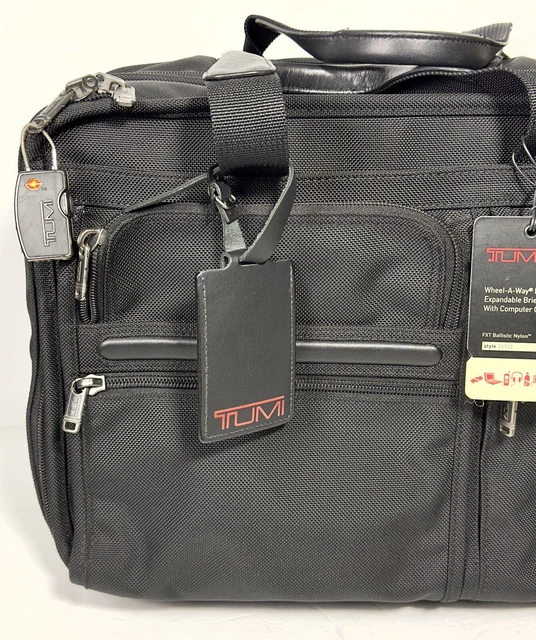 TUMI Alpha 26103D4 Deluxe Expandable Wheeled Rolling Briefcase Bag Black 2