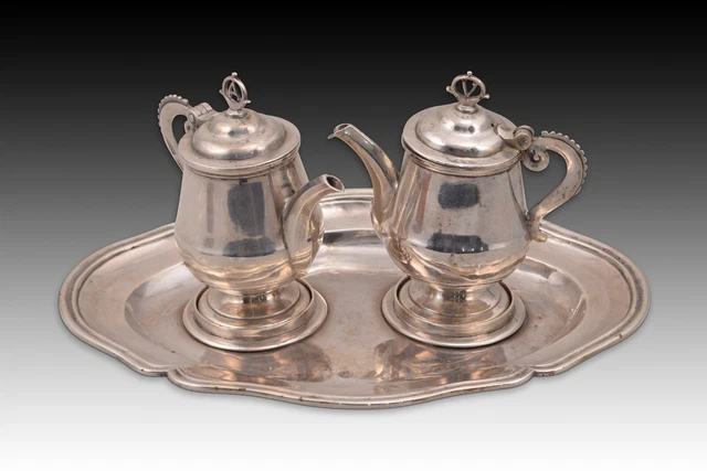 Silver mass cruet set. Estrada, Zaragoza, Spain, 18th century.