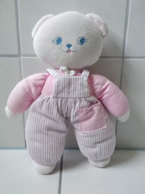 Sterntaler Katze Bär Stoffpuppe Latzhose Vintage mit Rassel Rosa Selten Rarität