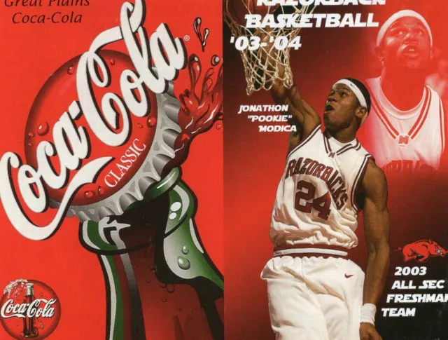 Arkansas Razorbacks Basketball 2003 2004 Pocket Schedule Jonathon Modica
