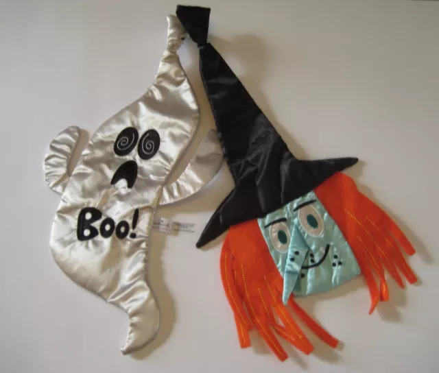 Hallmark Halloween set of two GHOST and WITCH face Clip On  Novelty Tie Costume