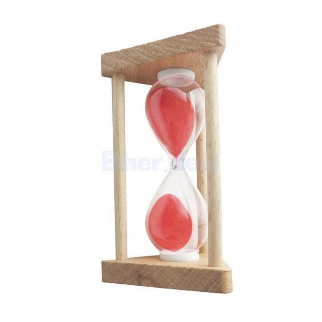 Sandglass Sanduhr Zahnputzuhr Hourglass n Stundenglas Holzrahmen Sand Dekoration