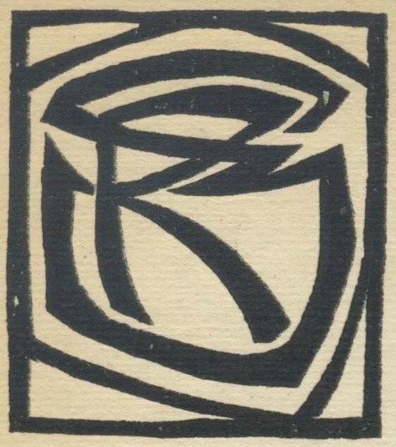 Karl Schmidt-Rottluff - Exlibris S. R. - Holzschnitt 1909