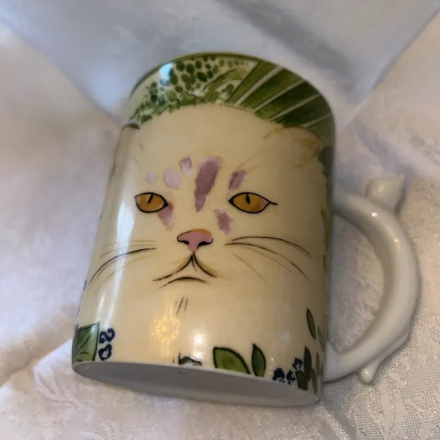 Vintage Cat Mug with Cat Handle Minou-ettes by C Pradalie Porcelain 1984