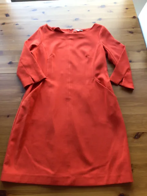 Gap size 12 tomato red shift dress 3/4 dress zip back round neck