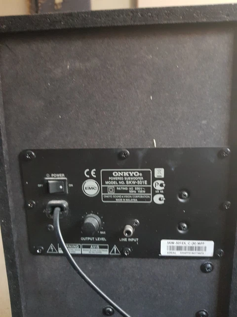 ONKYO SKW-501E POWERED Subwoofer *spares or repair*