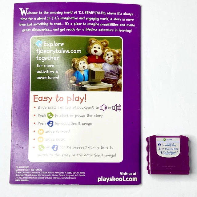 TJ BEARYTALES “TALE Of The Cave Bear” Storybook & Cartridge • Playskool