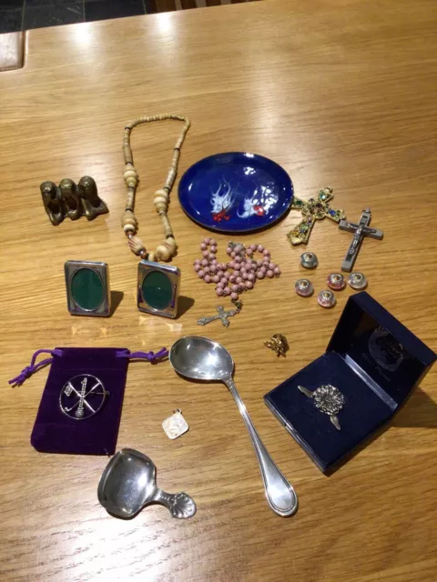 Antique Vintage Collectables Job Lot, Some Sterling Silver, Reseller Mixed