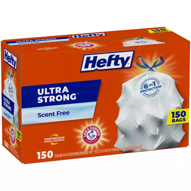 Hefty Ultra Strong 13-Gallon Kitchen Drawstring Trash Bags (150 ct.)