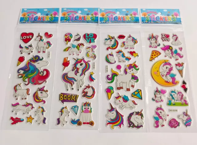 Einhorn 52 Sticker 3D Softsticker Einhörner Kindersticker Geburtstag Geschenk